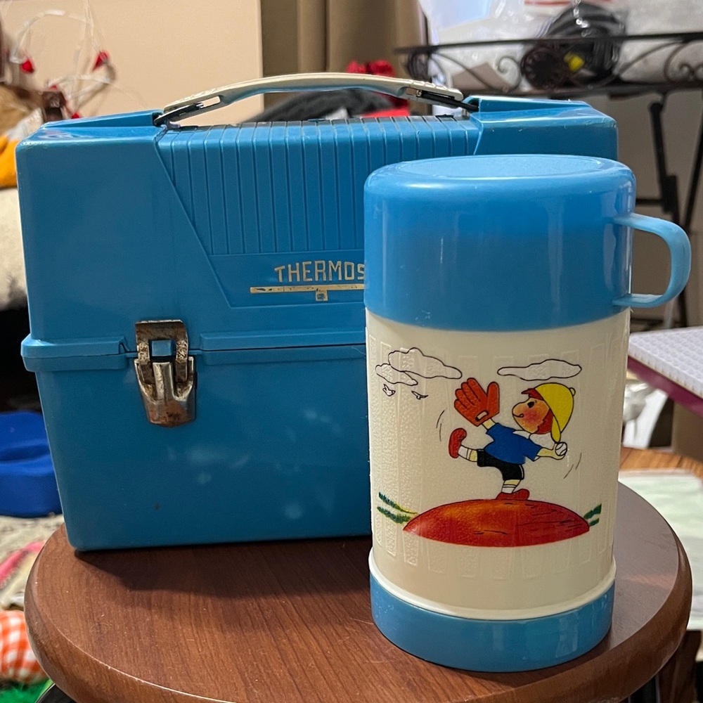Thermos Blue “Baseball-Boy”Lunchbox and Thermos Set